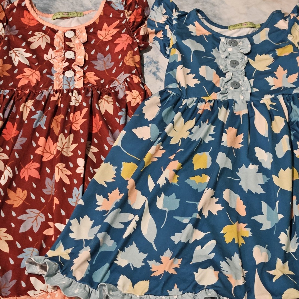 Millie Loves Lily Girls Size 10 Fall Floral Dresses 2 Piece Bundle